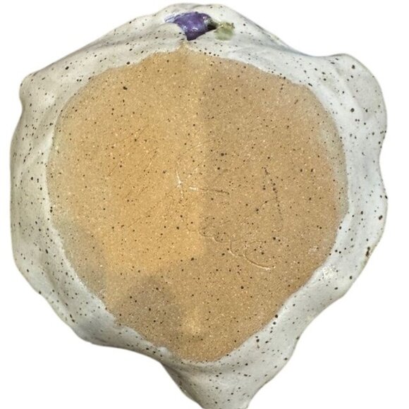 Handcrafted Ceramic Leaf-Shaped Bowl & Tray Set With Grape Detailing Nature-Insp - Picture 7 of 13